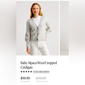 Quince Baby Alpaca-Wool Cropped Cardigan